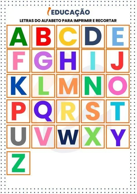 Letras do Alfabeto Para Imprimir e Recortar em Cores Vibrantes