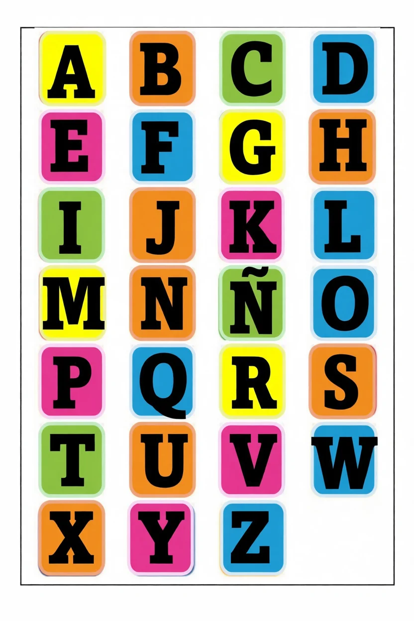 Alfabeto Colorido Para Imprimir com Letras em Caixas Coloridas