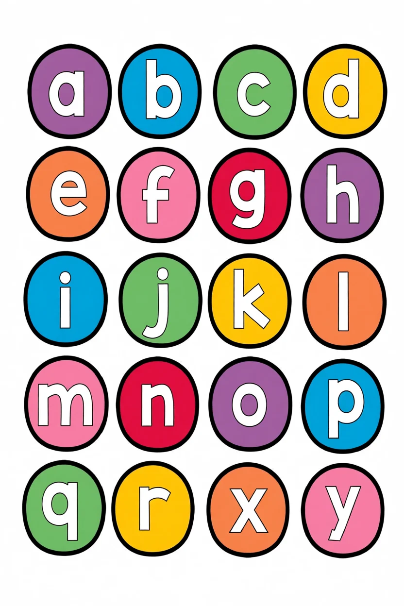 Alfabeto Colorido Para Imprimir com Letras em Cu00edrculos