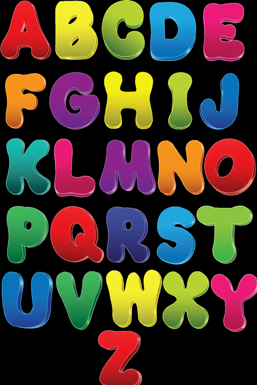 Alfabeto Colorido Para Imprimir com Letras Brilhantes