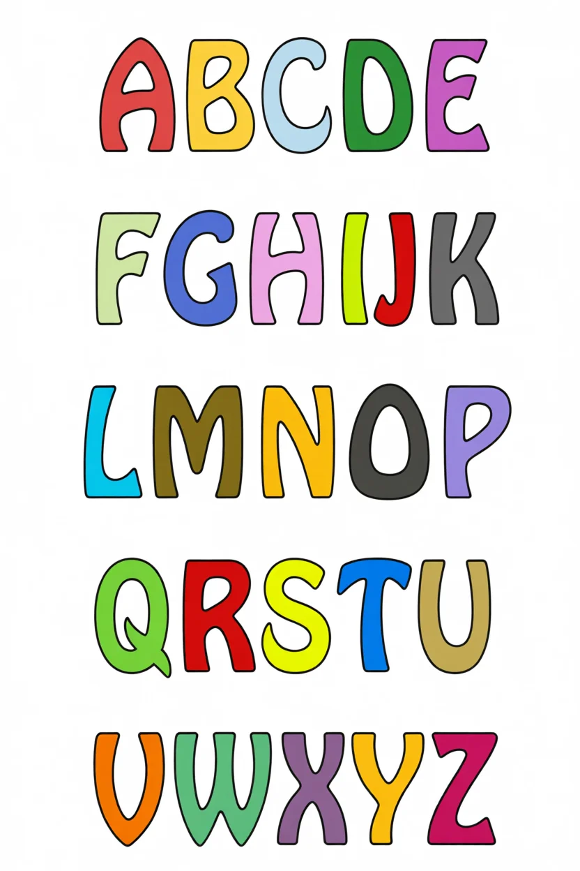Alfabeto Colorido Para Imprimir com Letras Diversas