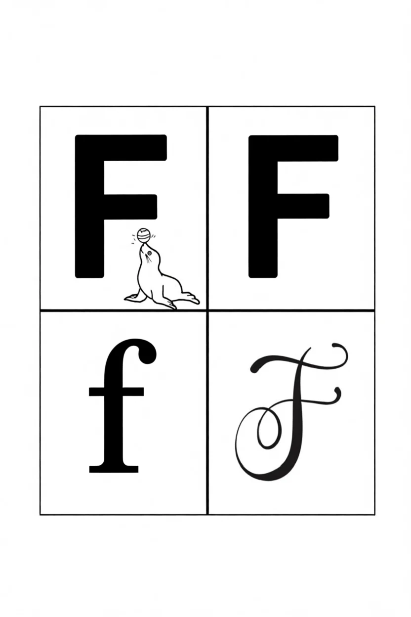 Alfabeto Ilustrado Para Imprimir - Letra F