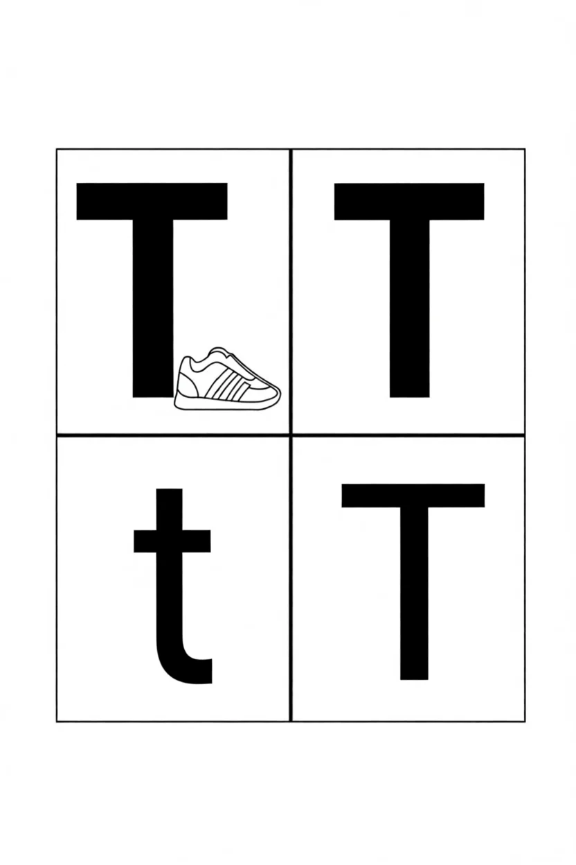 Alfabeto Ilustrado da Letra T Para Imprimir