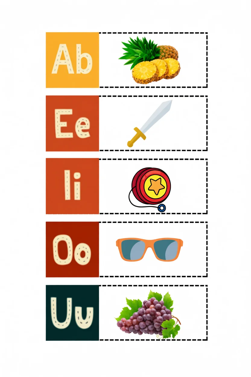 Alfabeto Ilustrado Para Imprimir com Imagens de Frutas e Objetos