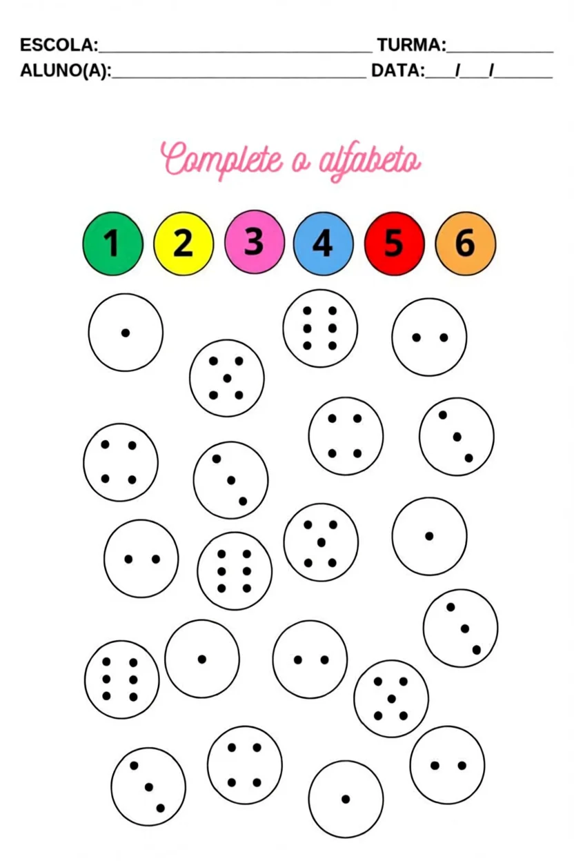 Atividades Para Alunos com Autismo: Complete o Alfabeto Para Imprimir