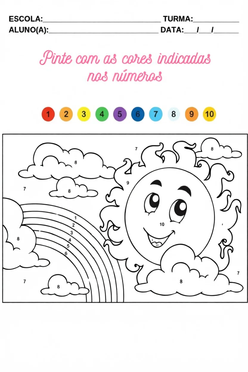 Atividades de Pintura com Nu00fameros Para Alunos com Autismo Para Imprimir