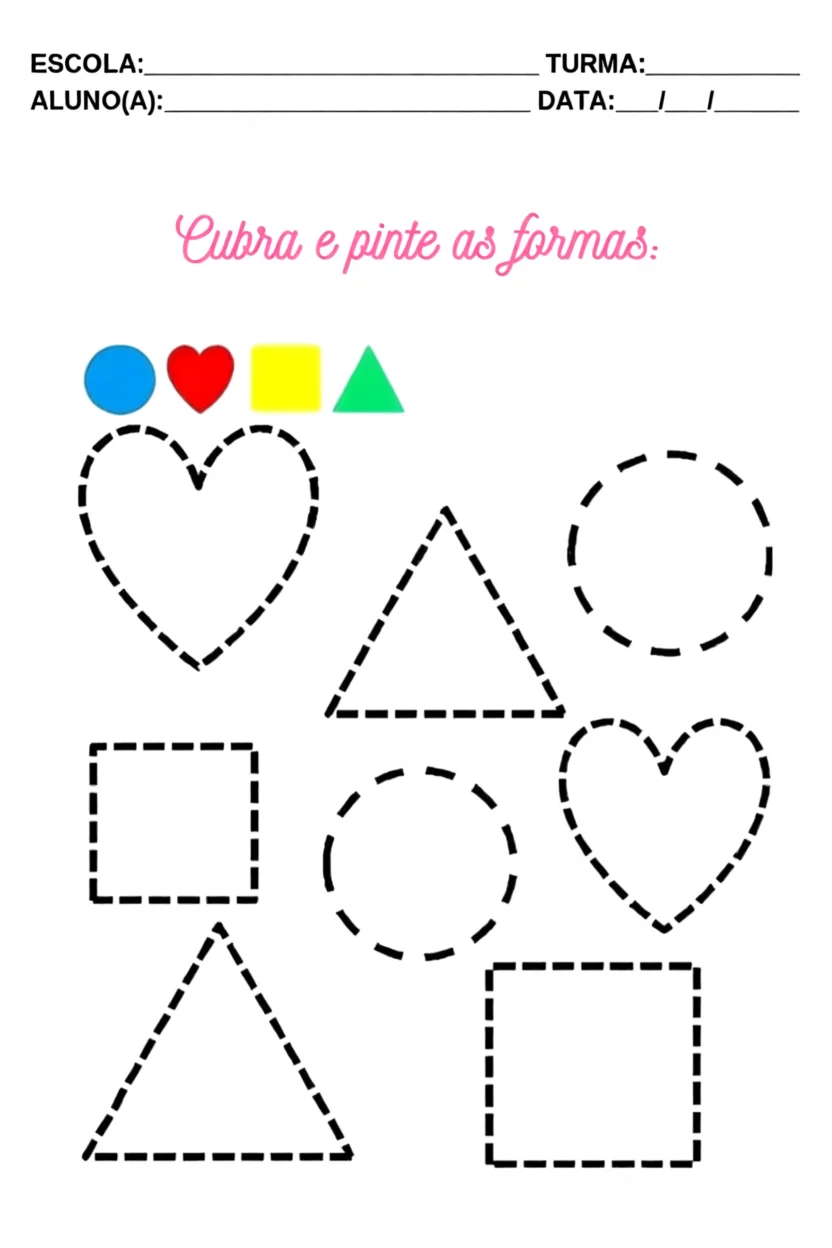 Atividades Para Alunos com Autismo de Pintar Formas Geomu00e9tricas Para Imprimir