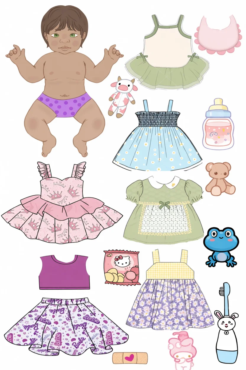 Bebu00ea Reborn de Papel Para Imprimir com Roupas e Acessu00f3rios