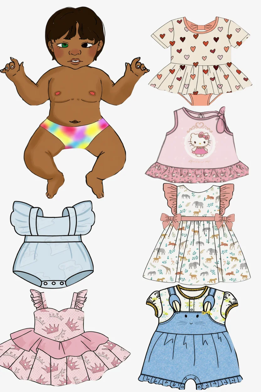 Bebu00ea Reborn de Papel Para Imprimir com Roupas Variadas