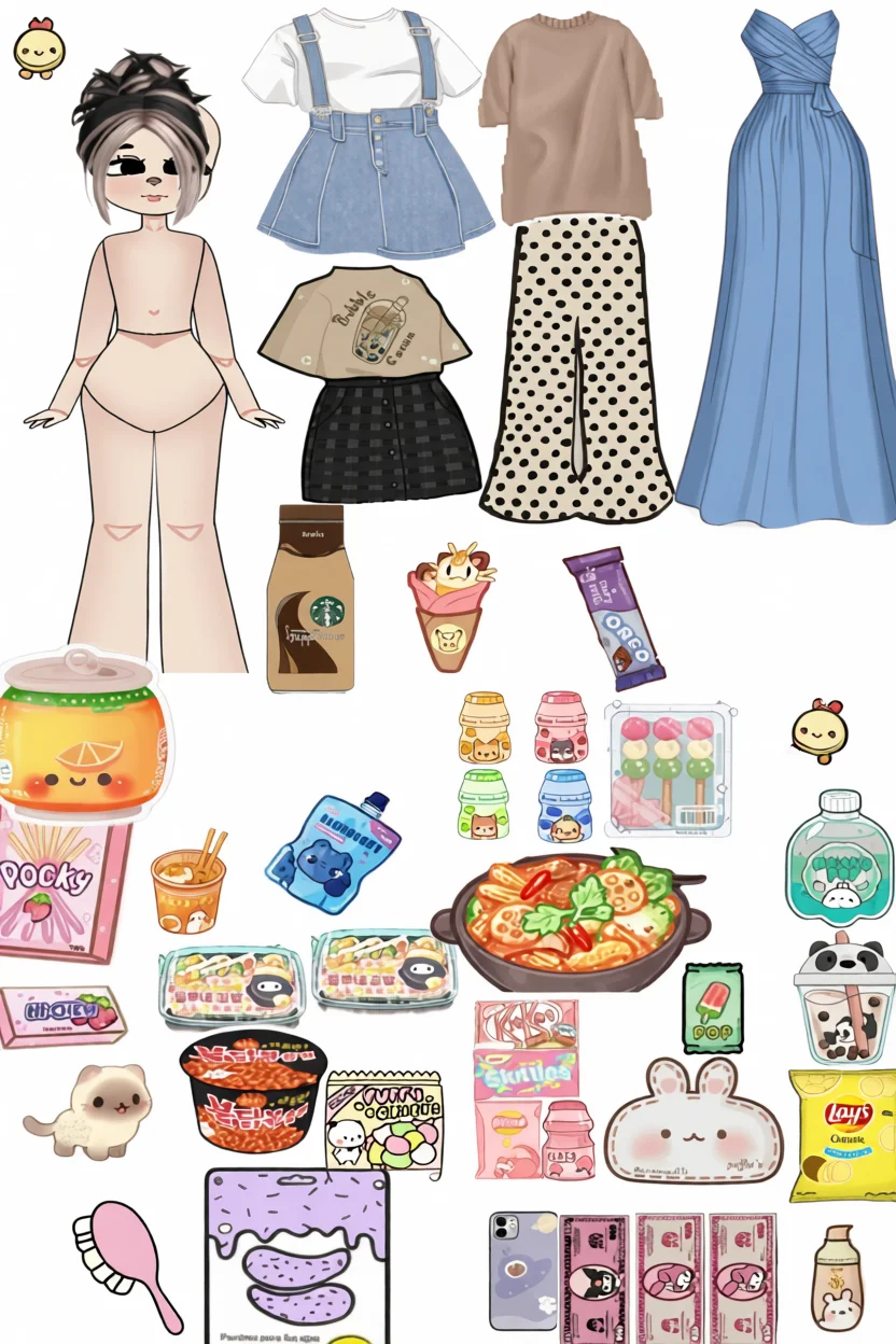Bonecas de Papel Para Imprimir com Roupas e Acessu00f3rios Variados