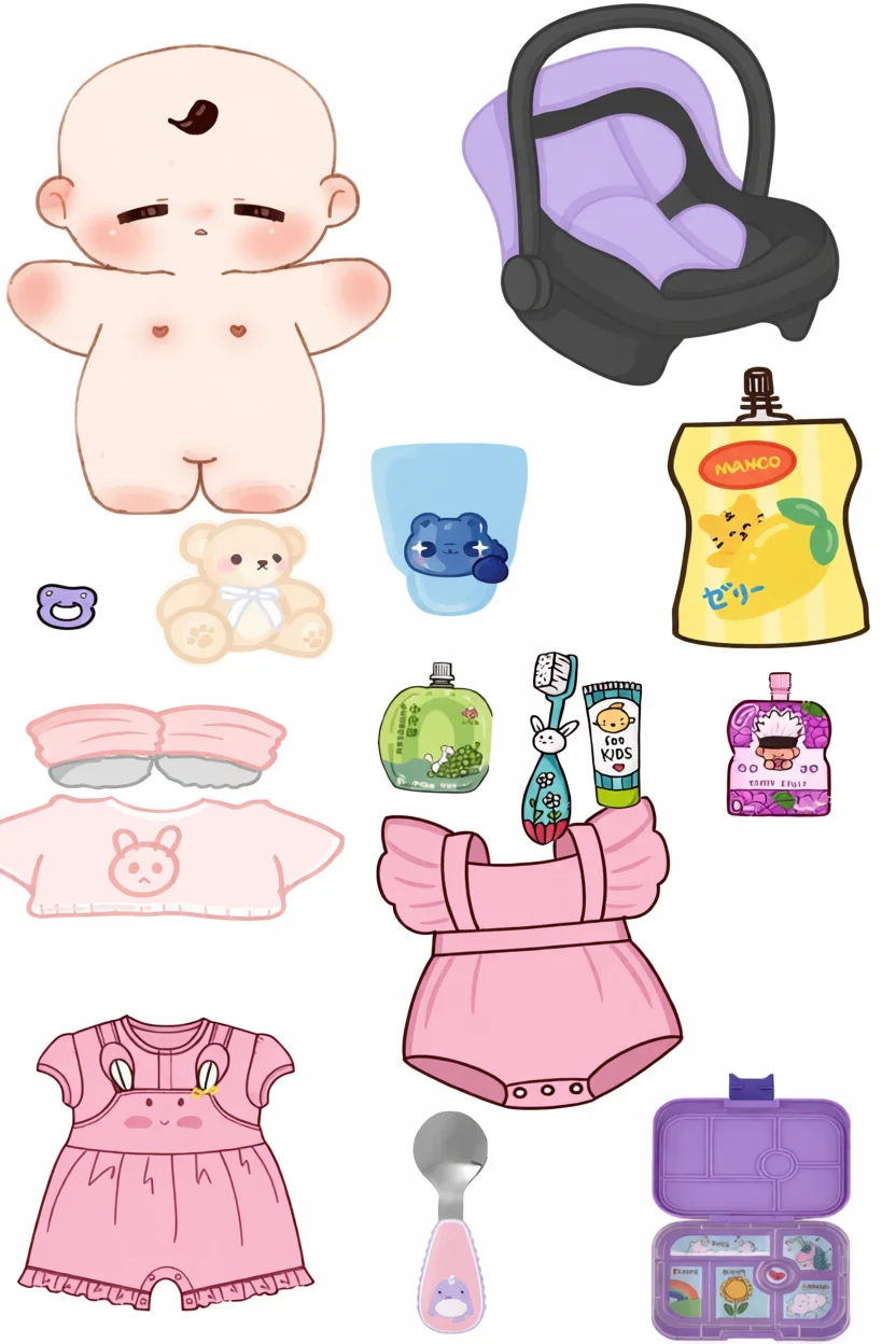 Boneca de Papel para Imprimir com Acessu00f3rios de Bebu00ea