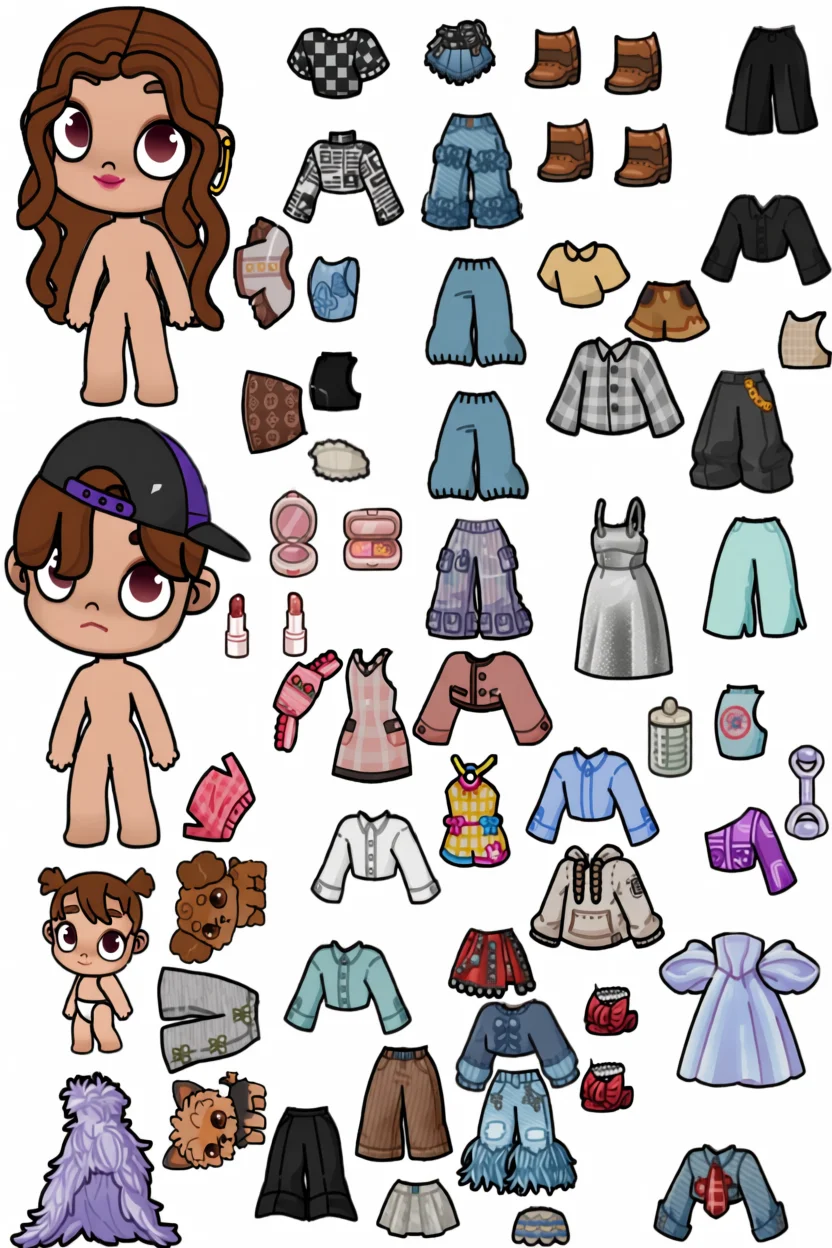 Bonecas Toca Life World Para Imprimir com Roupas e Acessu00f3rios