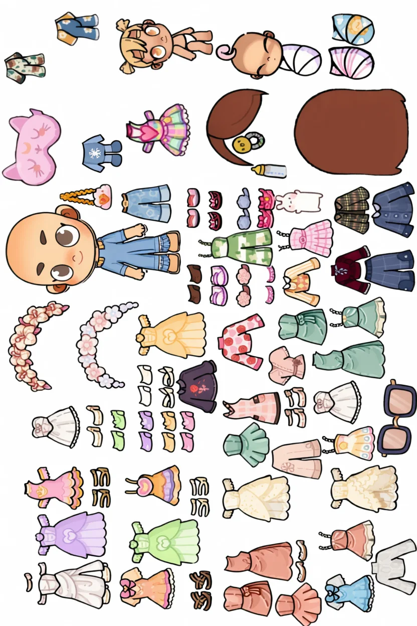 Bonecas Toca Life World Para Imprimir - Diversas Roupas e Acessu00f3rios