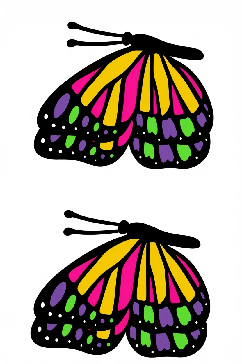 Borboletas Coloridas para Imprimir e Colorir