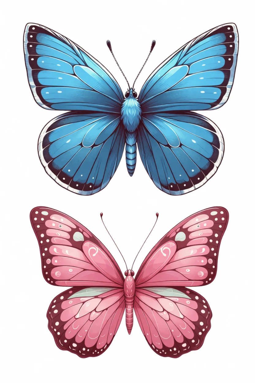 Borboletas Coloridas para Imprimir e Colorir