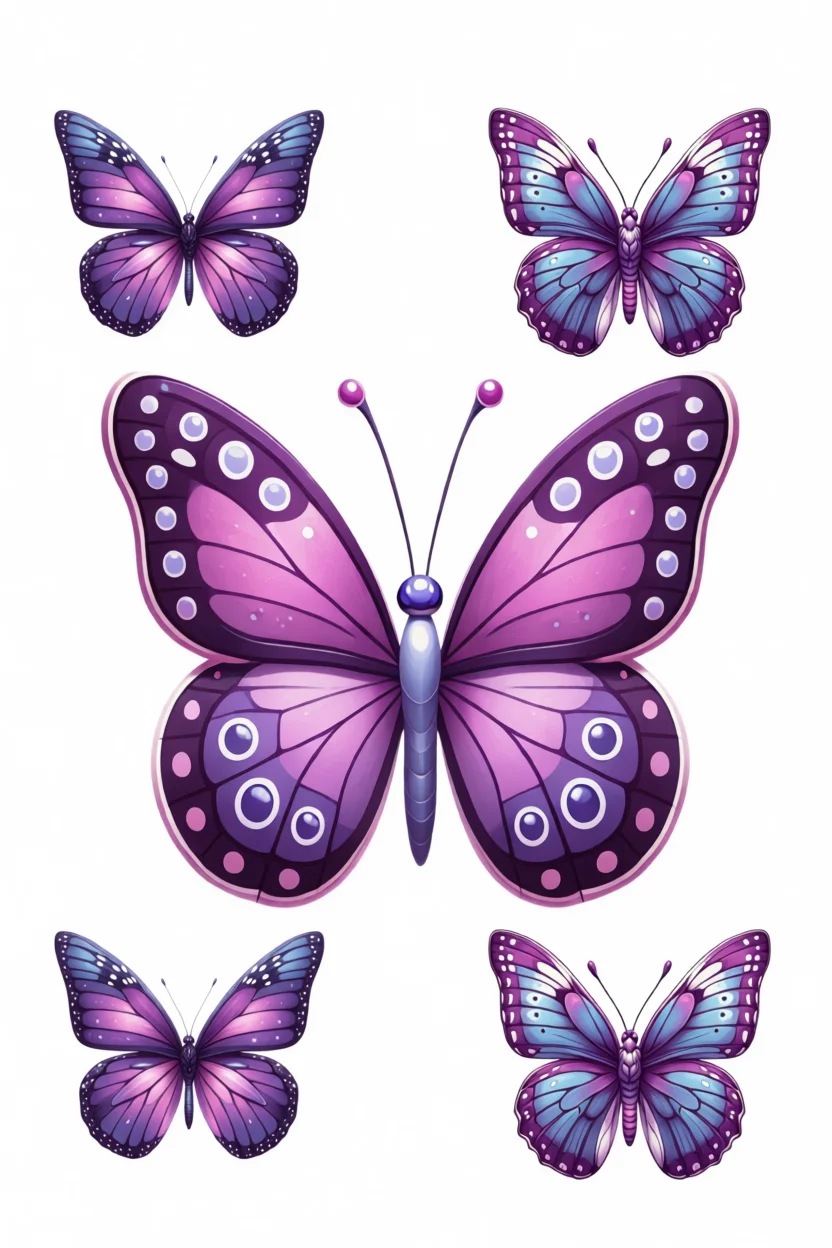 Borboletas Coloridas para Imprimir e Colorir