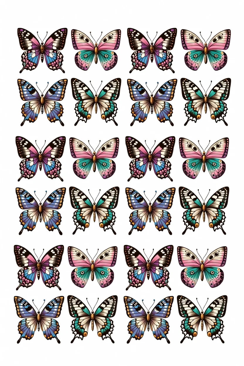 Borboletas Coloridas para Imprimir e Colorir