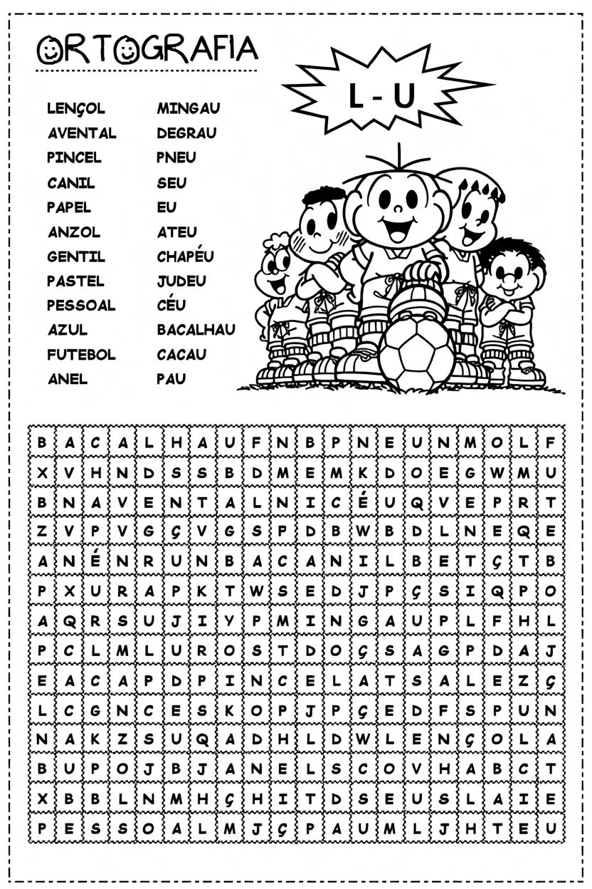 Cau00e7a Palavras de Ortografia Para Imprimir