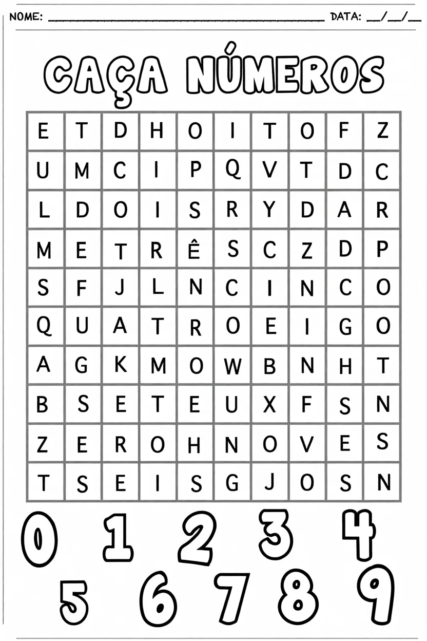 Cau00e7a Nu00fameros Para Imprimir