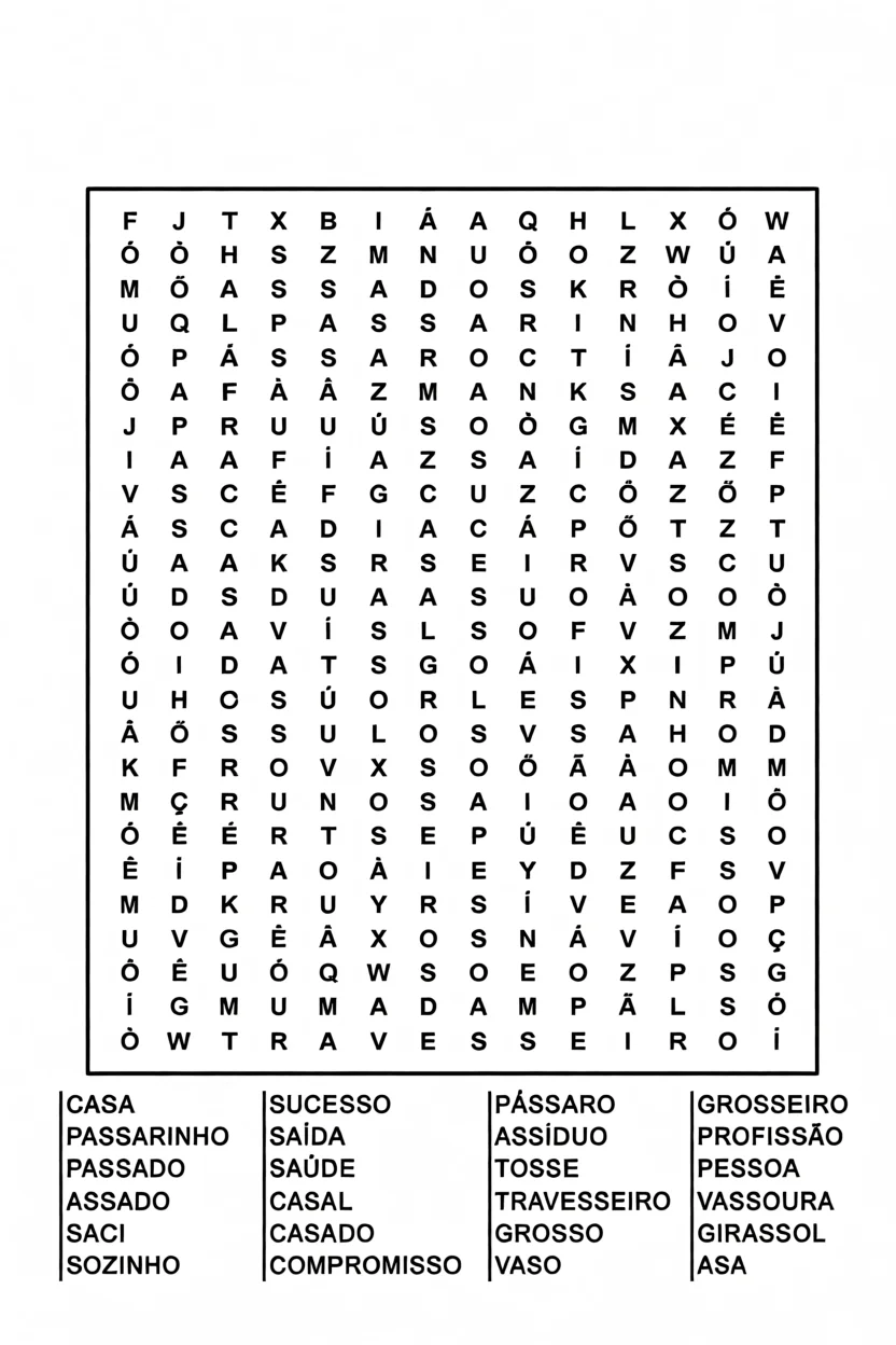 Cau00e7a Palavras Para Imprimir com Palavras com S e SS