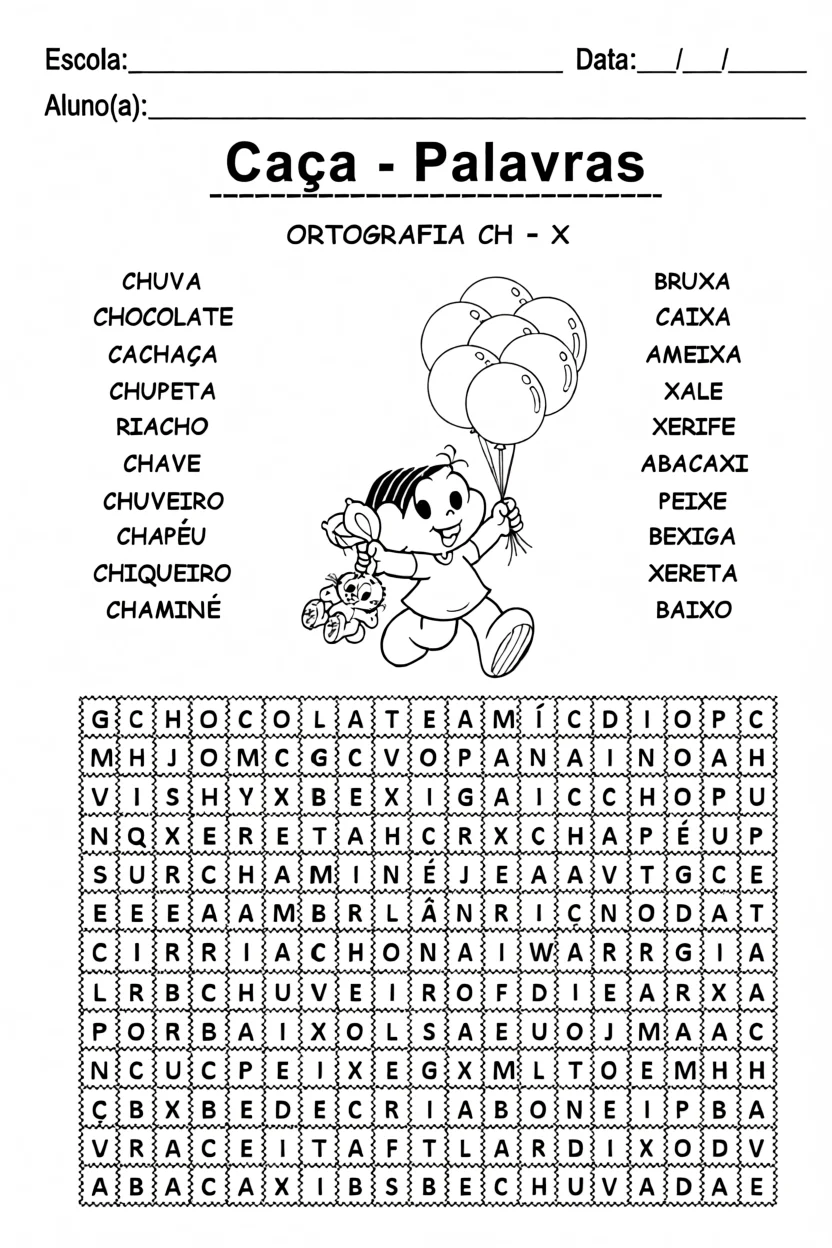 Cau00e7a Palavras para Imprimir com Temas Diversos