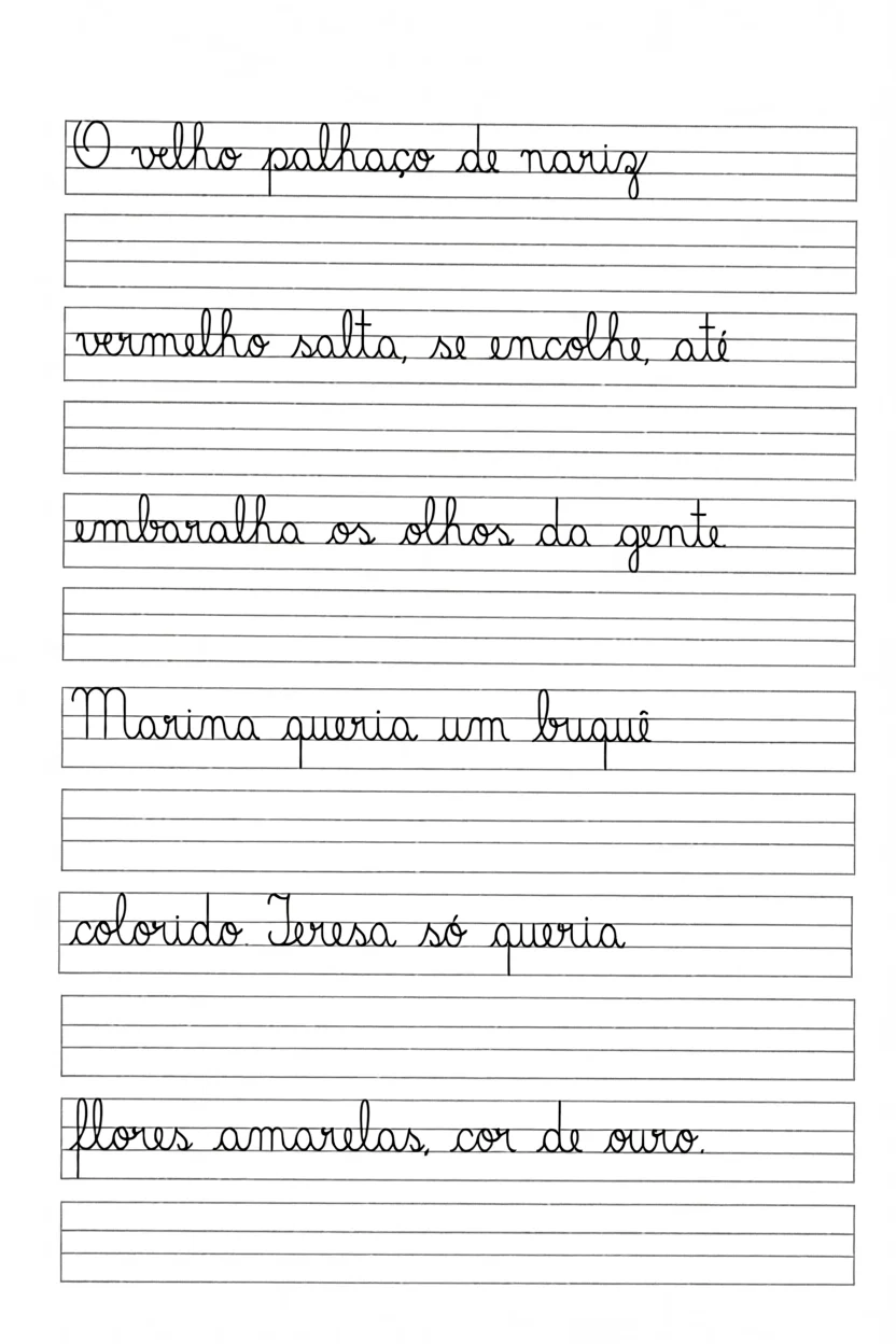 Papel de Caligrafia Para Imprimir com Linhas para Copiar