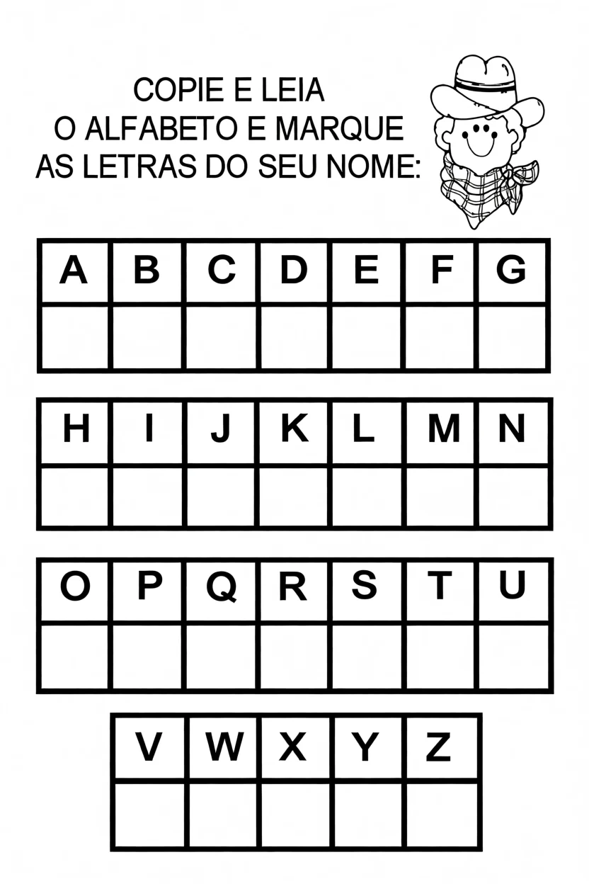 Alfabeto Para Imprimir e Marcar Letras do Seu Nome