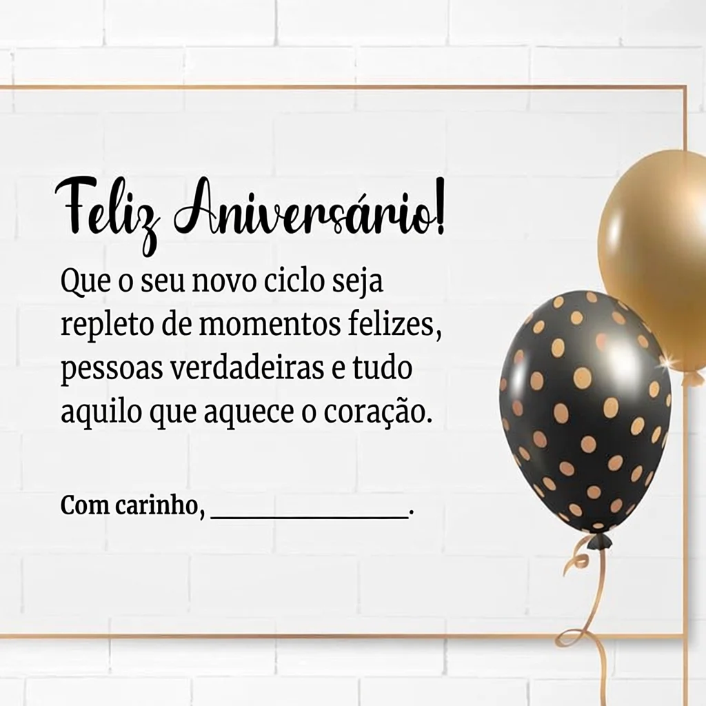 Cartu00e3o de Aniversu00e1rio Para Imprimir com Balu00f5es e Mensagem