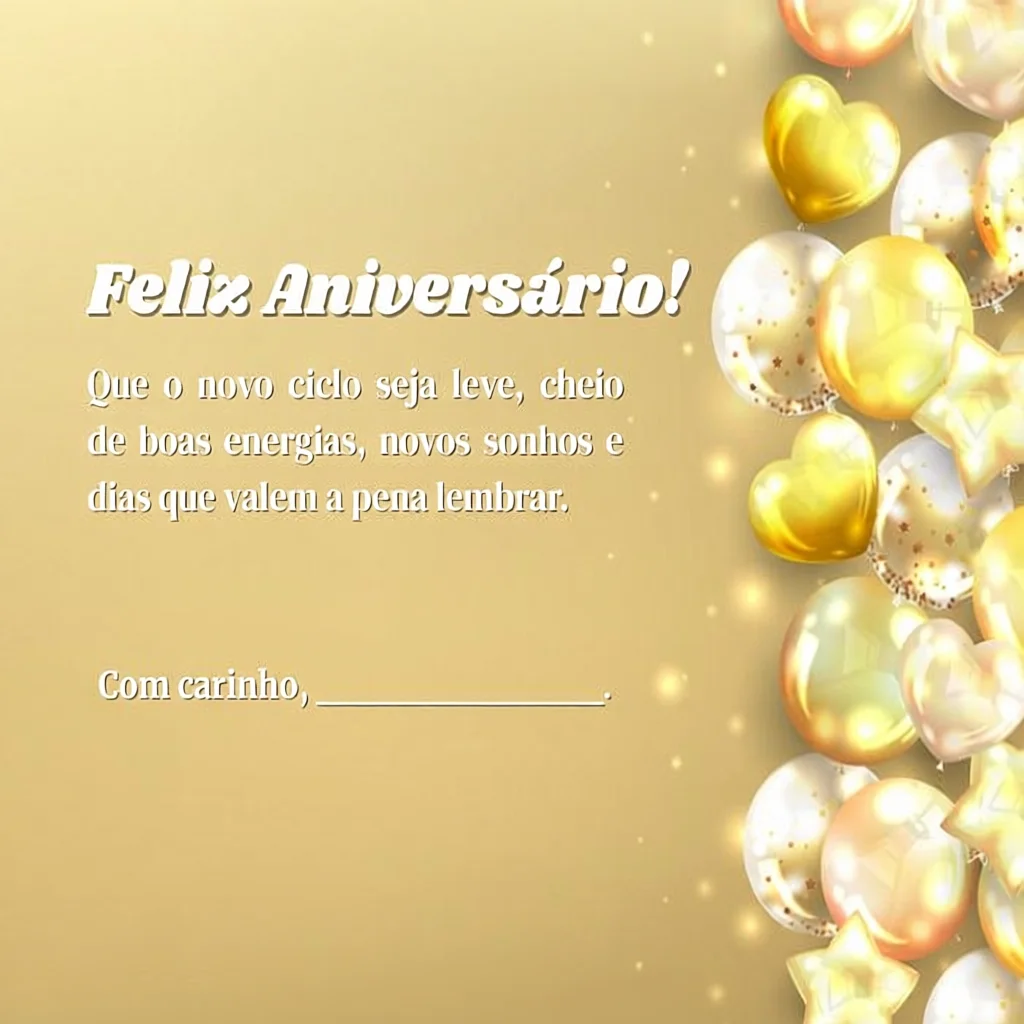Cartu00e3o de Aniversu00e1rio Para Imprimir com Balu00f5es e Estrelas