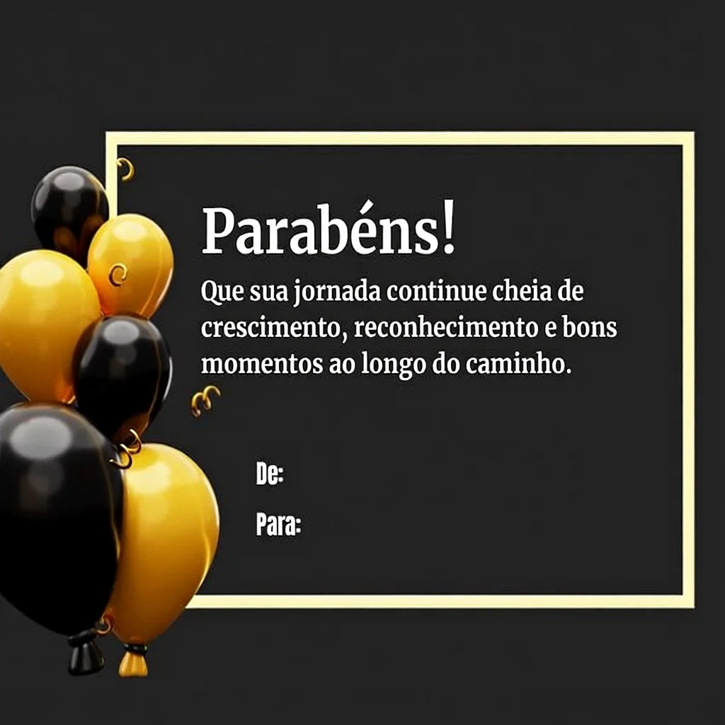 Cartu00e3o de Aniversu00e1rio Para Imprimir com Balu00f5es e Mensagem de Parabu00e9ns