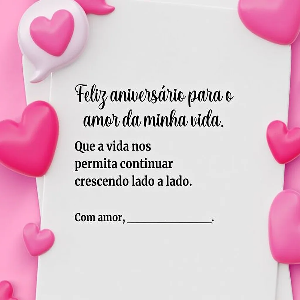 Cartu00e3o de Aniversu00e1rio Para Imprimir com Balu00f5es e Corau00e7u00f5es