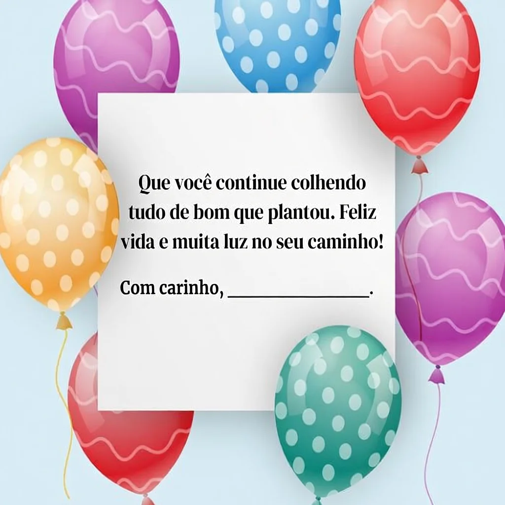 Cartu00e3o de Aniversu00e1rio Para Imprimir com Balu00f5es Coloridos