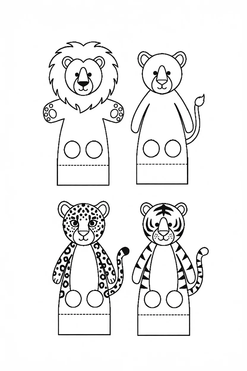 Dedoches de Animais Para Imprimir