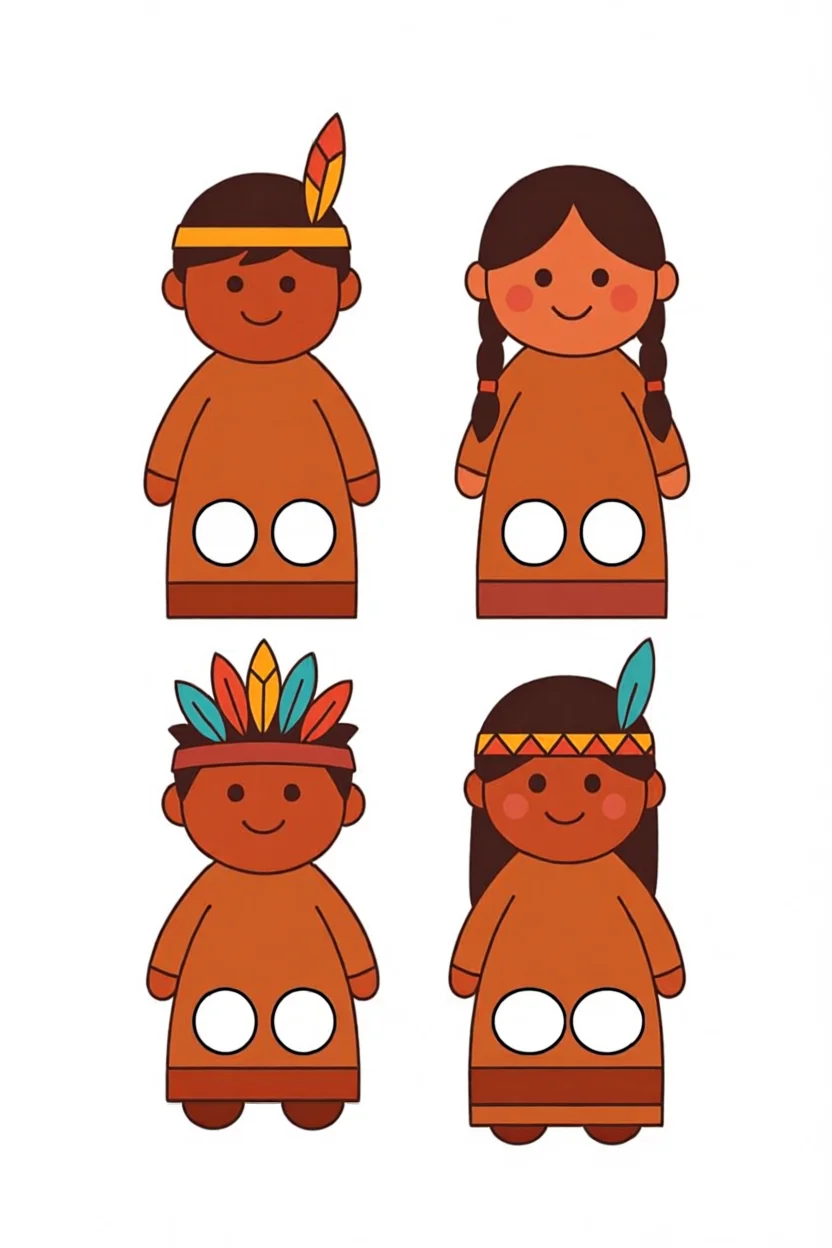 Dedoches Para Imprimir com Personagens Indu00edgenas