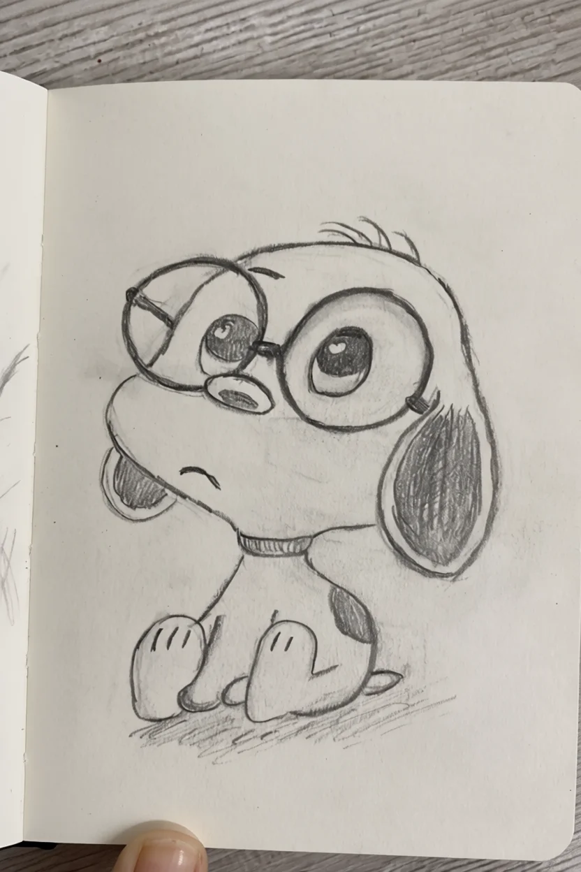 Desenho de Cachorrinho com u00d3culos Para Colorir e Imprimir