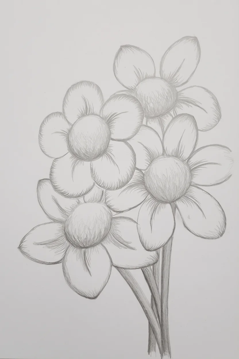 Desenho de Flores para Desenhar no Caderno