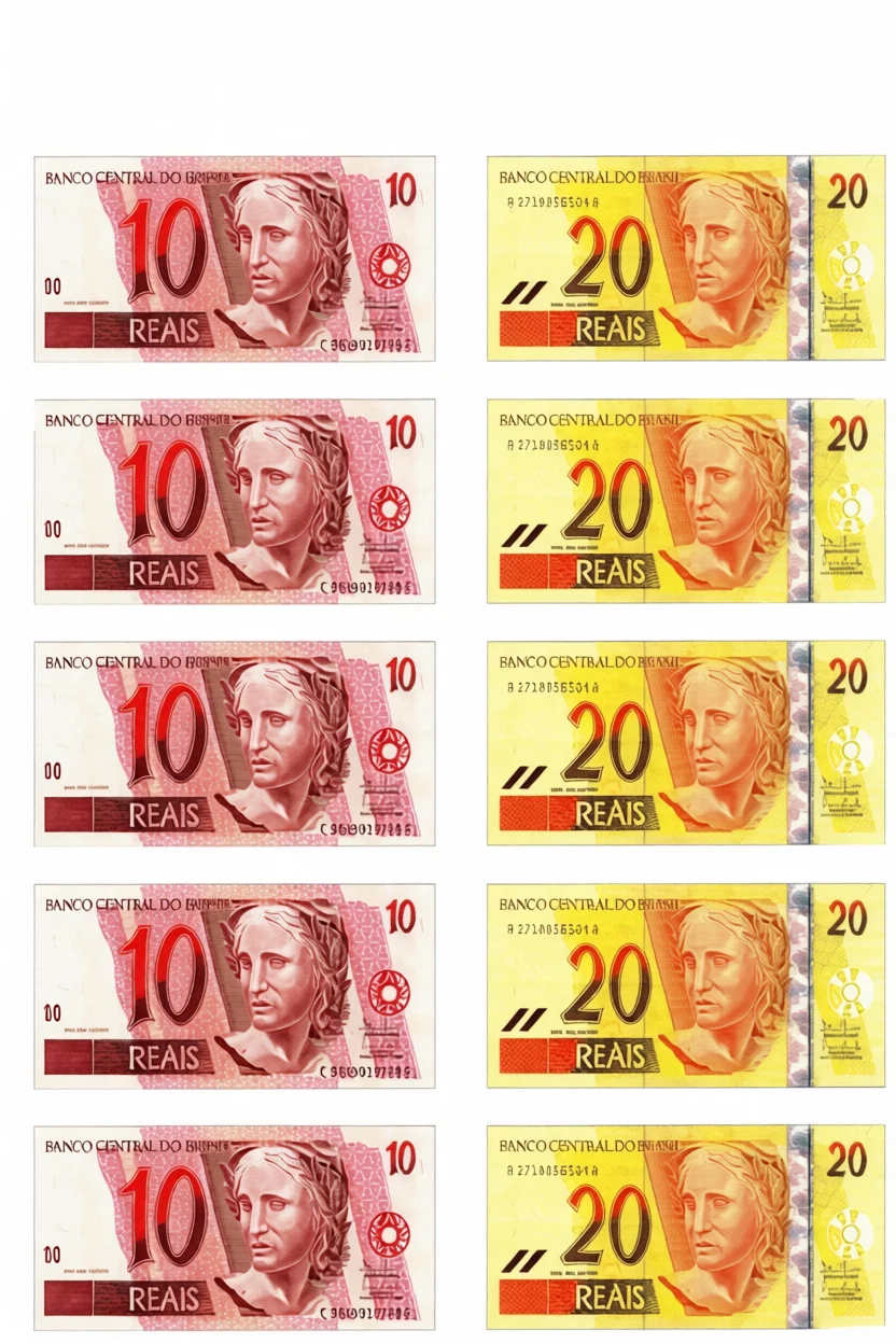 Notas de Dinheiro de Brinquedo para Imprimir e Recortar