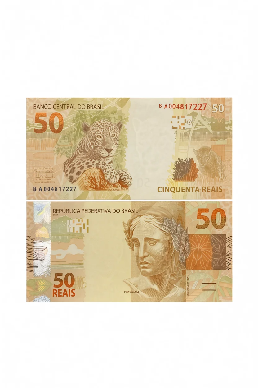 Notas de Dinheiro de Brinquedo de 50 Reais para Imprimir e Recortar