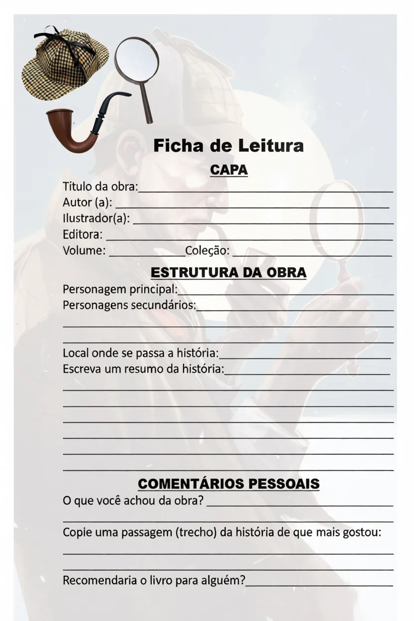 Ficha de Leitura Para Imprimir com Espau00e7os para Preencher