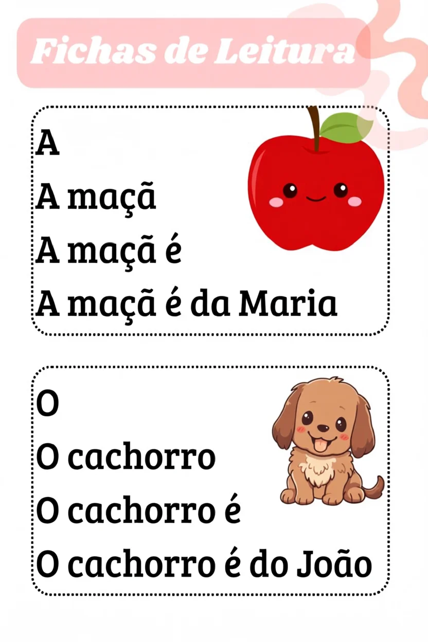 Fichas de Leitura Para Imprimir com Mau00e7u00e3 e Cachorro