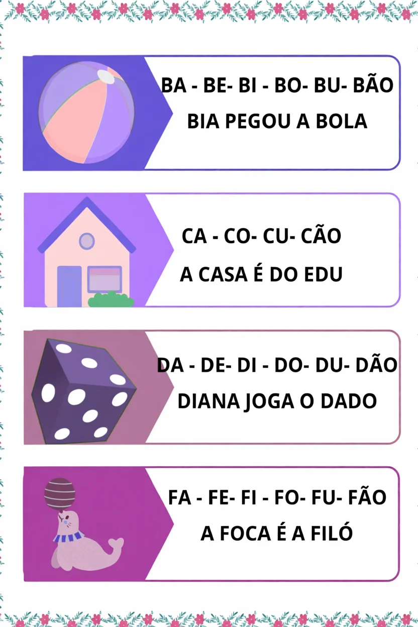 Fichas de Leitura Para Imprimir com Palavras e Imagens