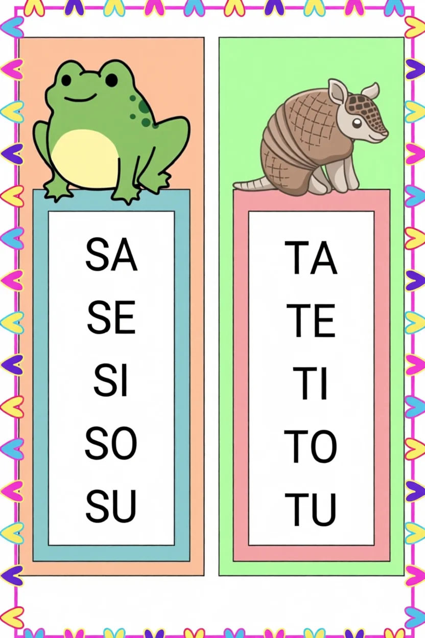 Fichas de Leitura Para Imprimir com Sapo e Tatu