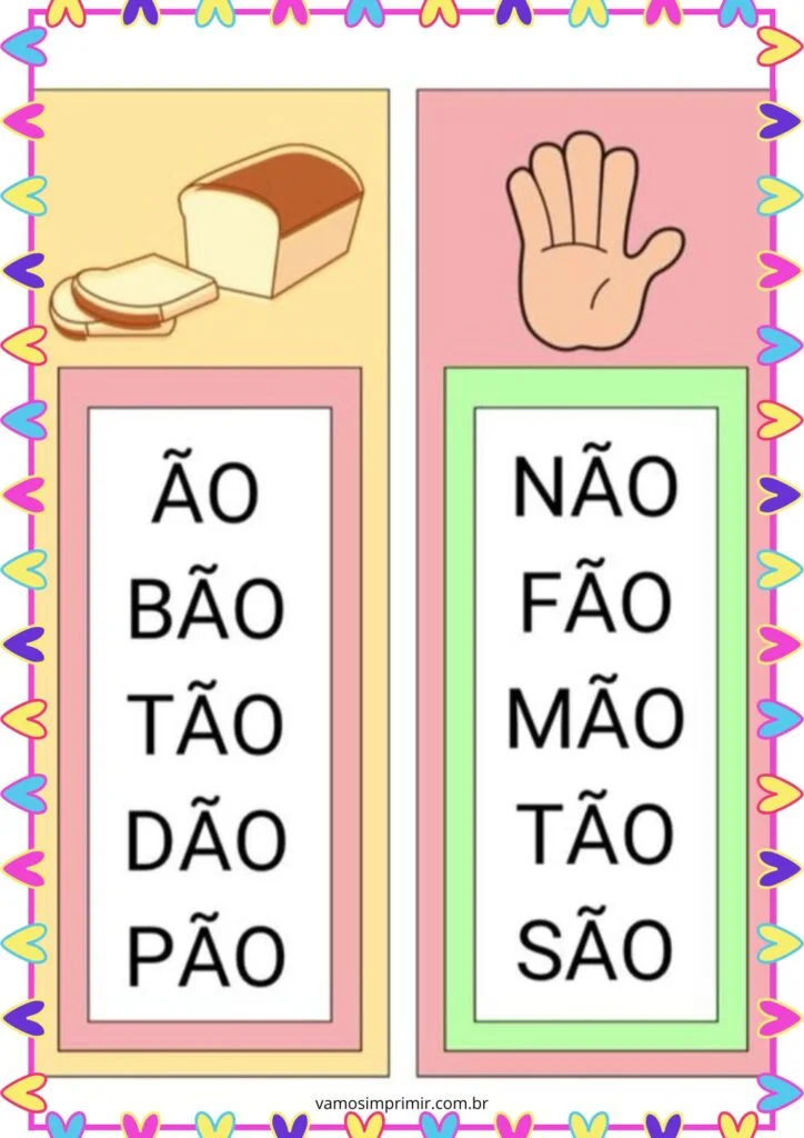 Fichas de Leitura Para Imprimir com Palavras e Imagens
