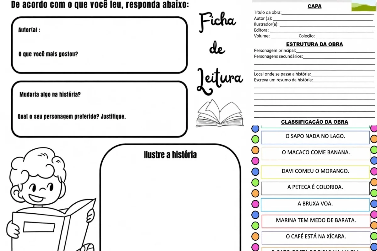 Fichas de Leitura Para Imprimir