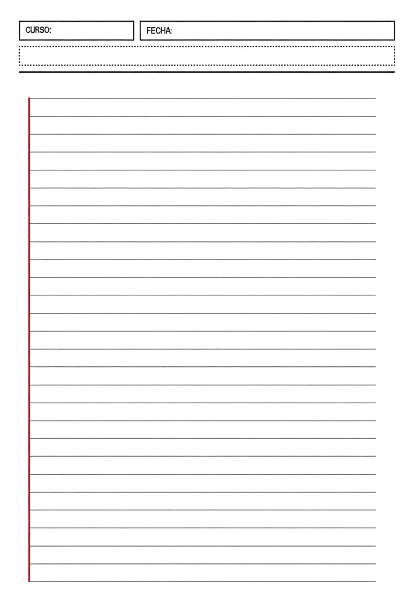Folhas de Caderno Para Imprimir com Linhas Pautadas