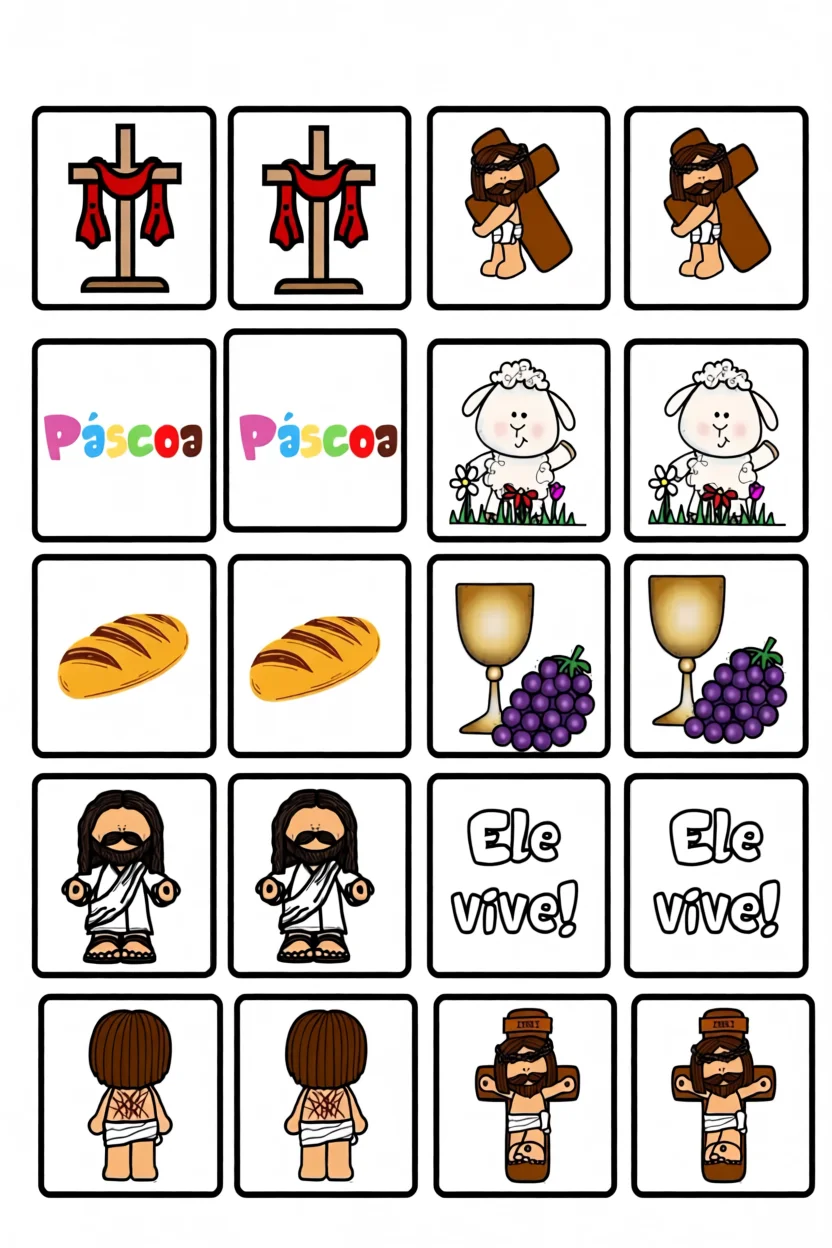 Jogo da Memu00f3ria Para Imprimir com Temu00e1tica de Pu00e1scoa