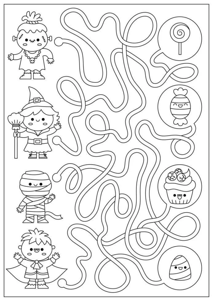 Labirinto Infantil com Personagens Divertidos Para Imprimir