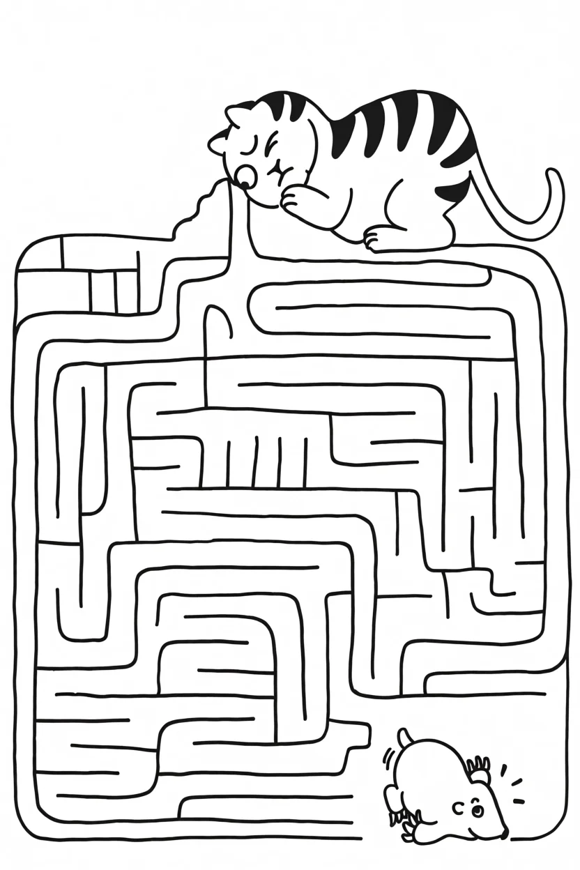 Labirinto do Gato e do Rato Para Imprimir