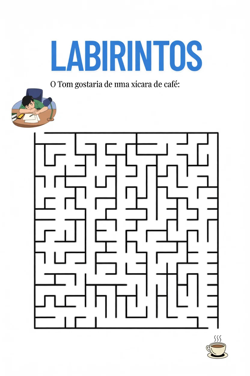 Labirintos Para Imprimir com Cafu00e9