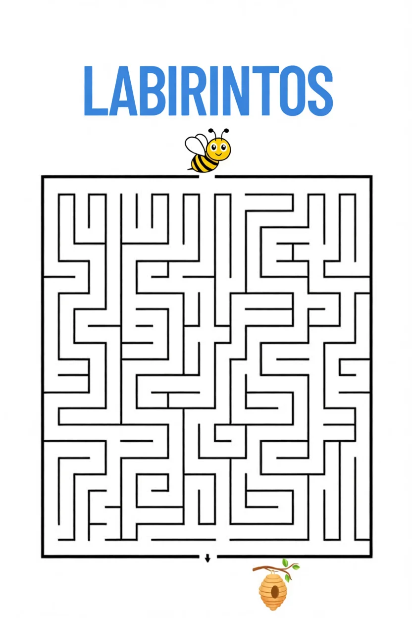 Labirintos Para Imprimir com Abelha